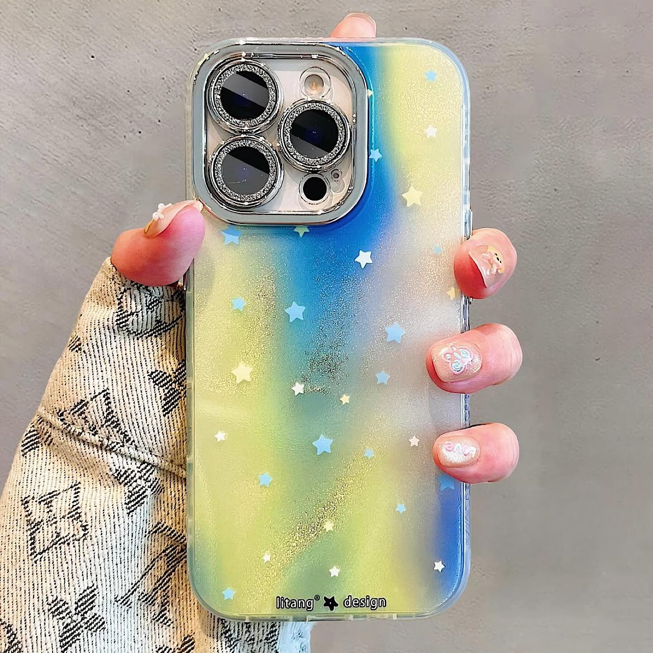 iPhoneケース 夜空 グラデーションスター おしゃれ スマホケース