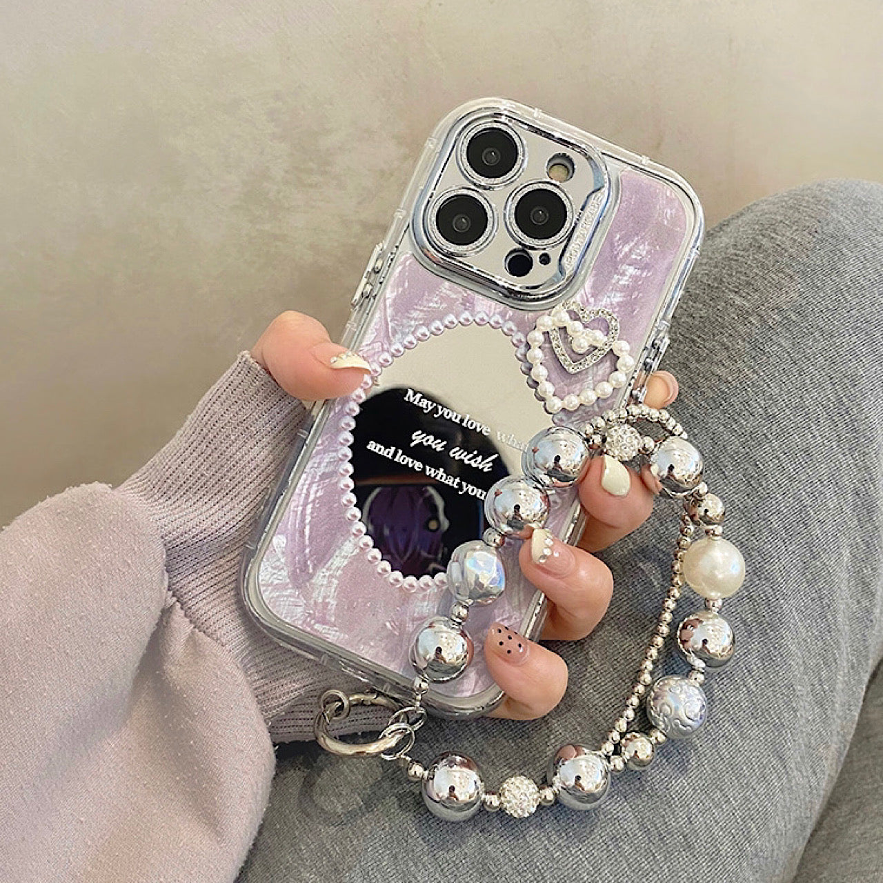 iPhoneケース おしゃれ 立体 ハート ミラー スマホケース