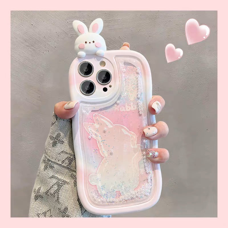 iPhoneケース ハンドメイド うさぎ ウサギ いちご 起こり 可愛い ケース