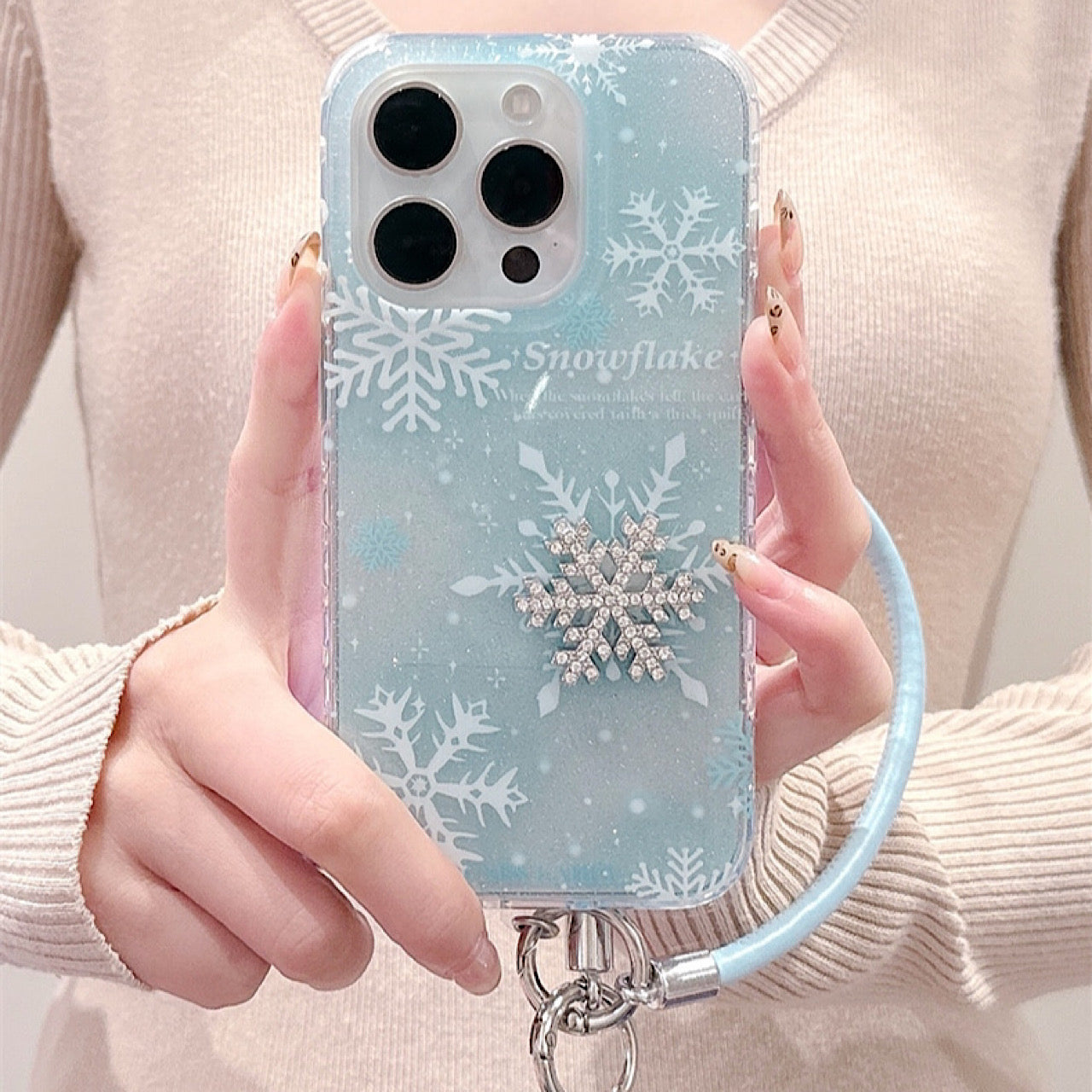 iPhoneケース おしゃれ キラキラ 雪の結晶 スマホケース