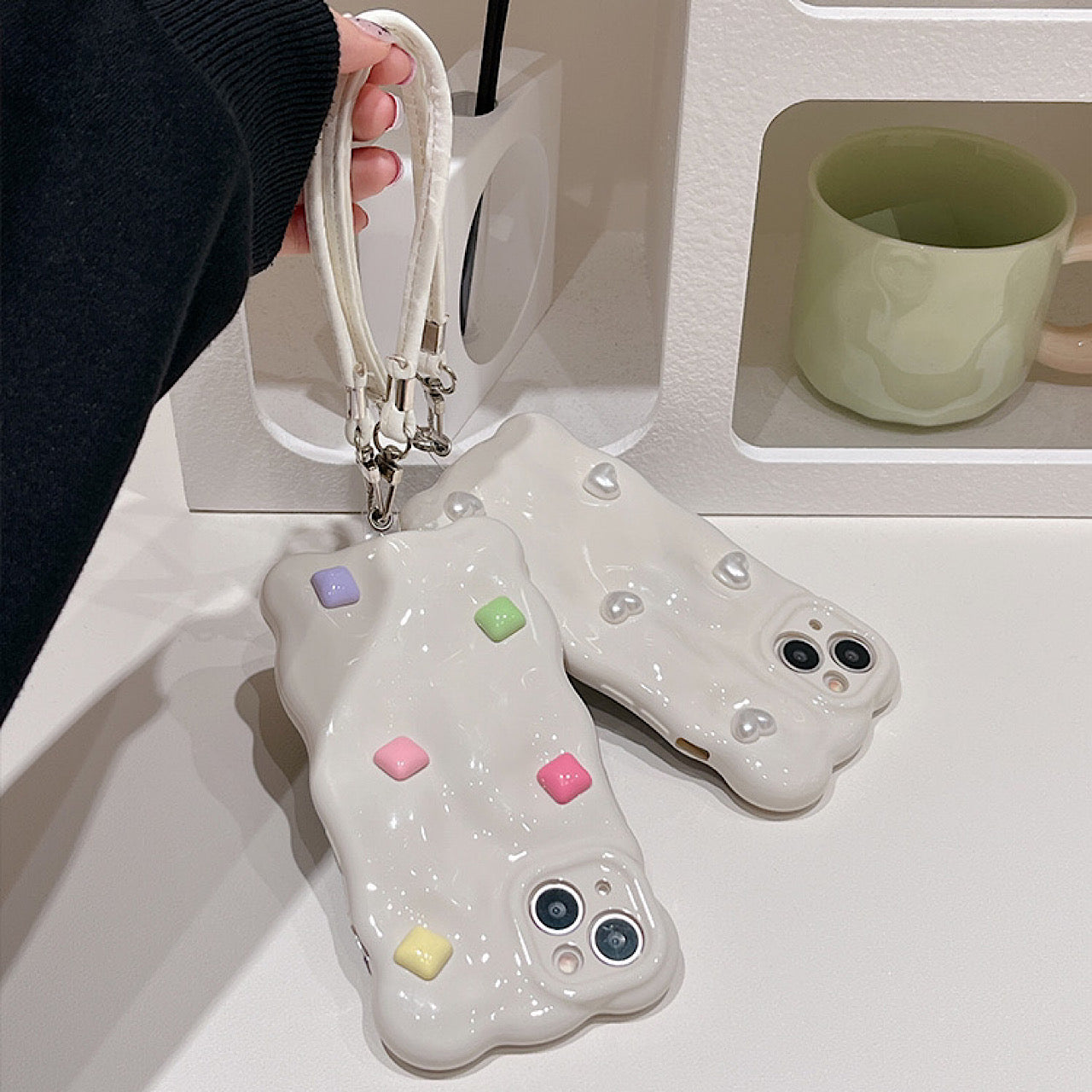 iPhoneケース 立体 ハート おしゃれ 凹凸 スマホケース