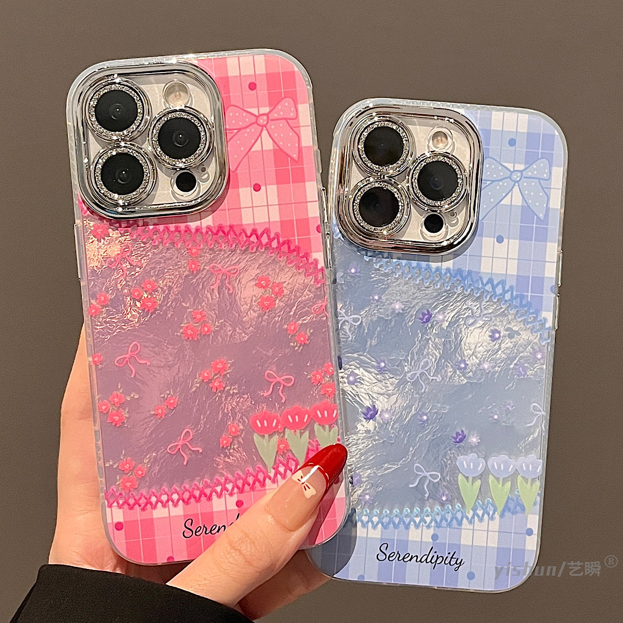 iPhoneケース おしゃれ フラワー キラキラ カメラ保護付き スマホケース