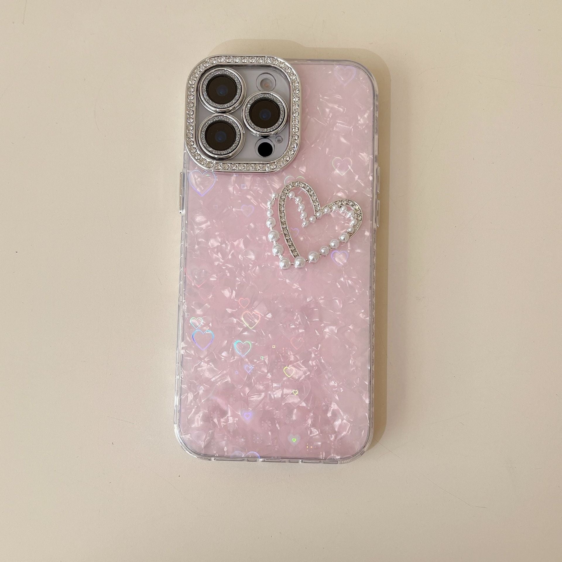 iPhoneケース おしゃれ ハート キラキラ カメラ保護付き スマホケース