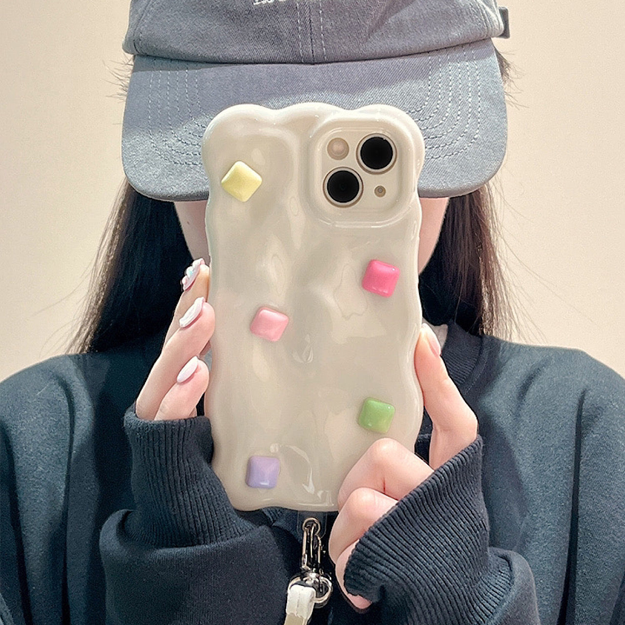 iPhoneケース 立体 ハート おしゃれ 凹凸 スマホケース