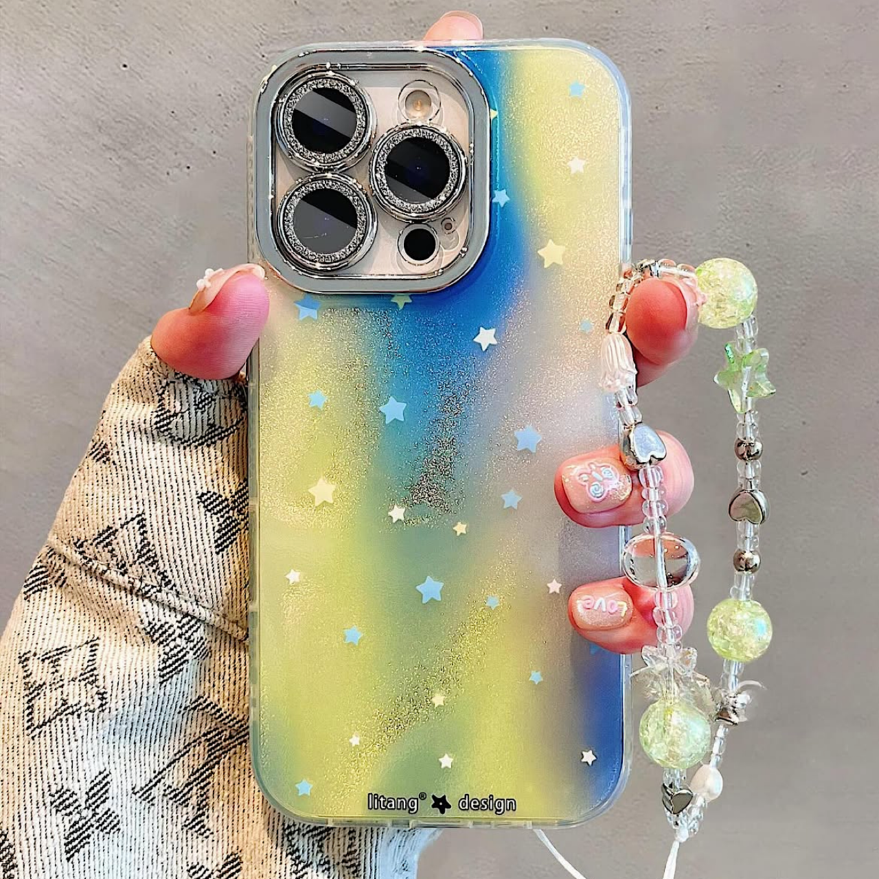 iPhoneケース 夜空 グラデーションスター おしゃれ スマホケース