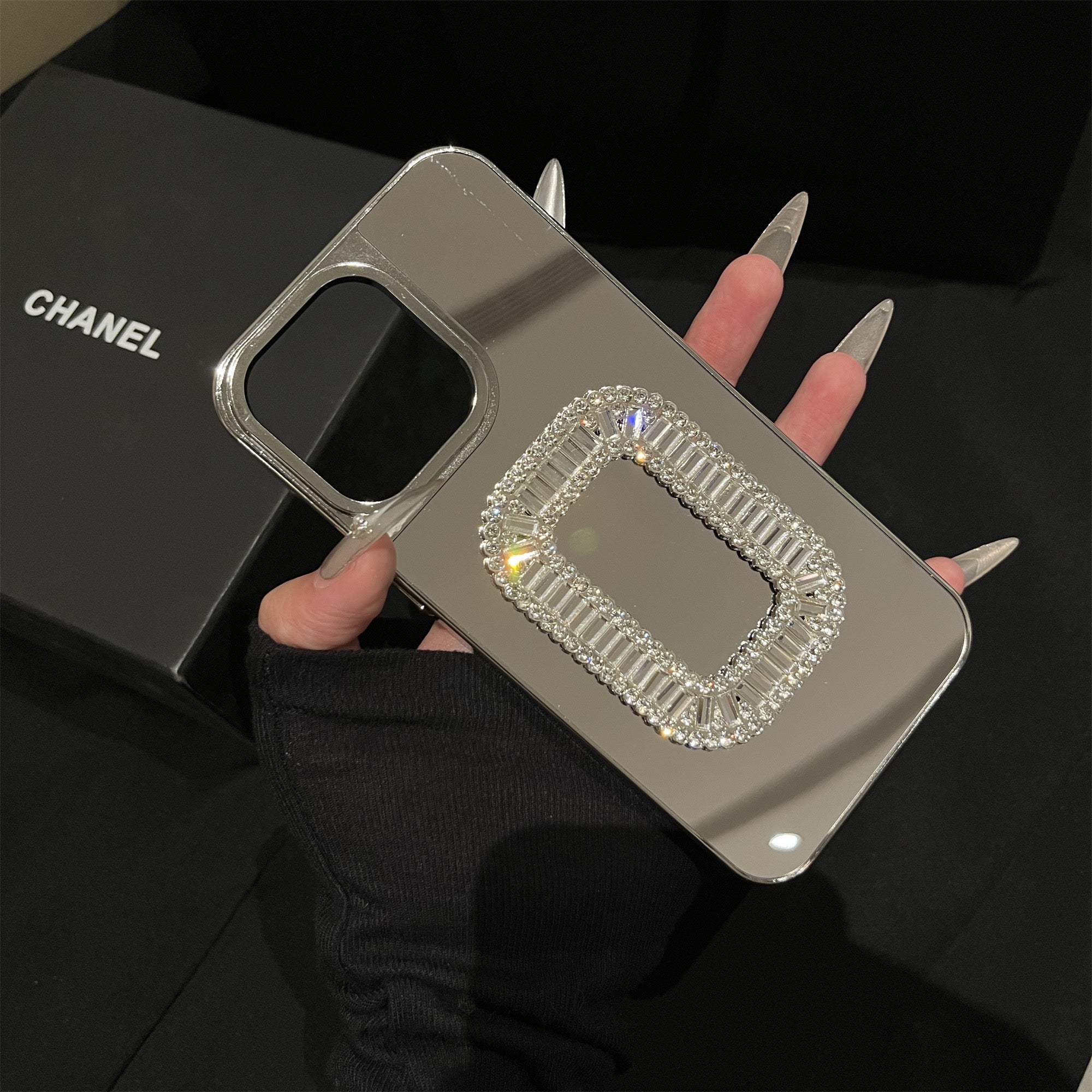 iPhoneケース おしゃれ 蝶々 クリスタル ミラー付き スマホケース