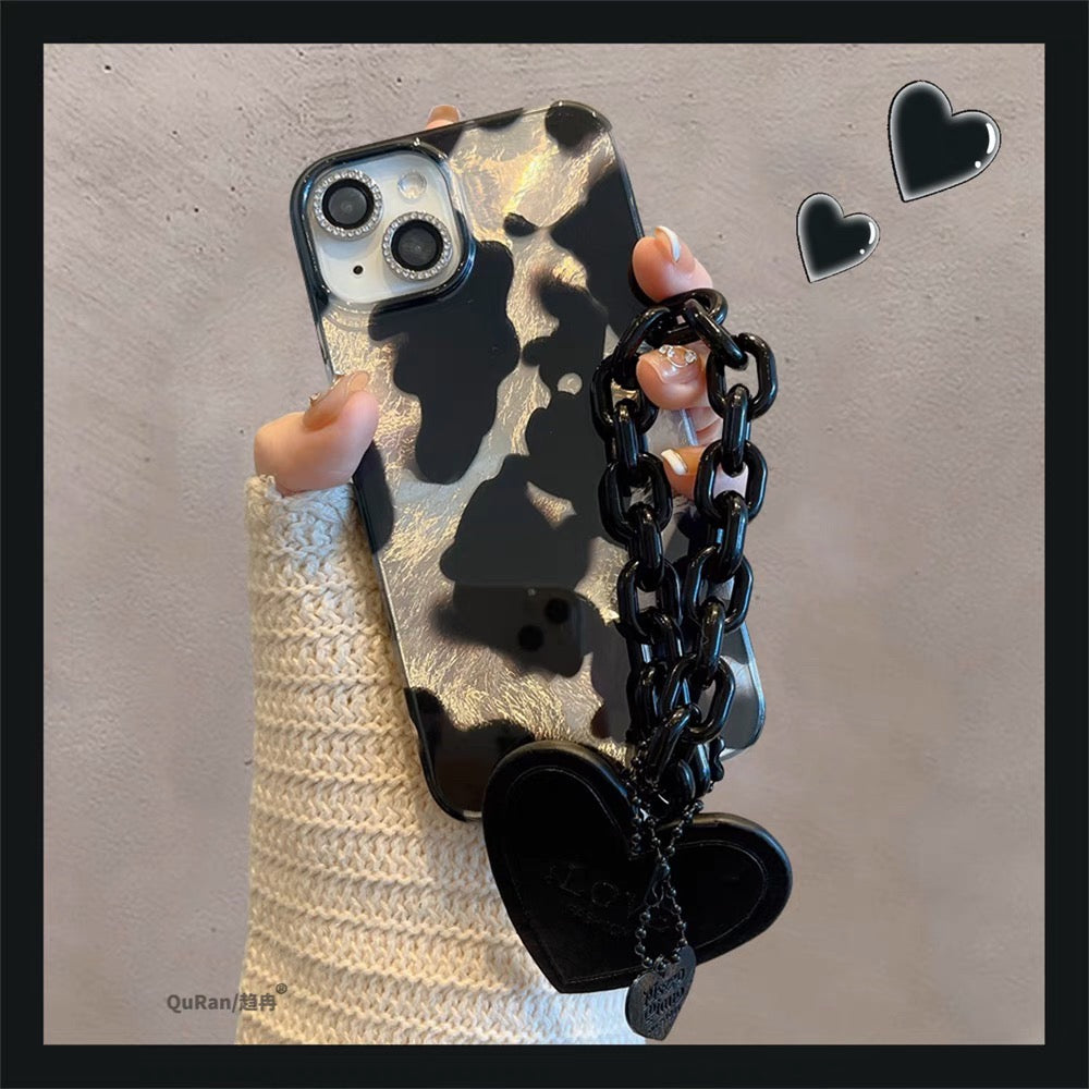 iPhoneケース おしゃれ ブラック 縞模様 スマホケース