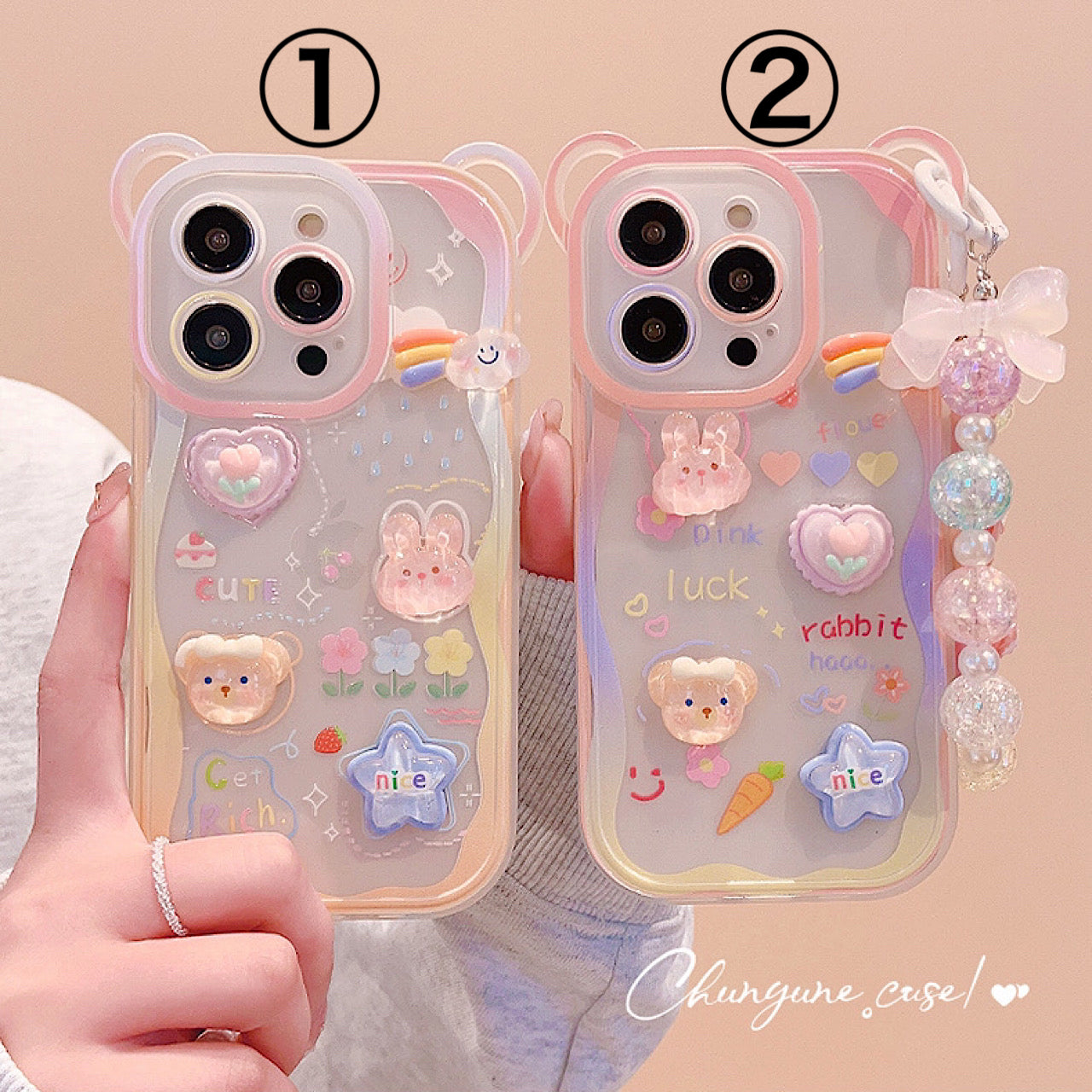 iPhoneケース かわいい カラフル アニマル ストラップ付き スマホケース