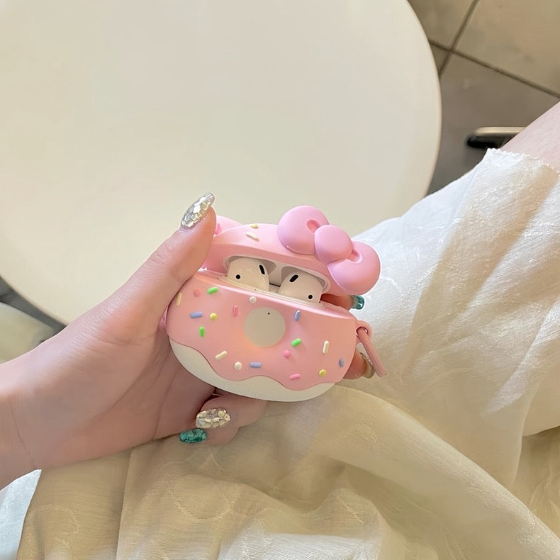 AirPodsケース かわいい ピンク ドーナツ リボン AirPods Proケース