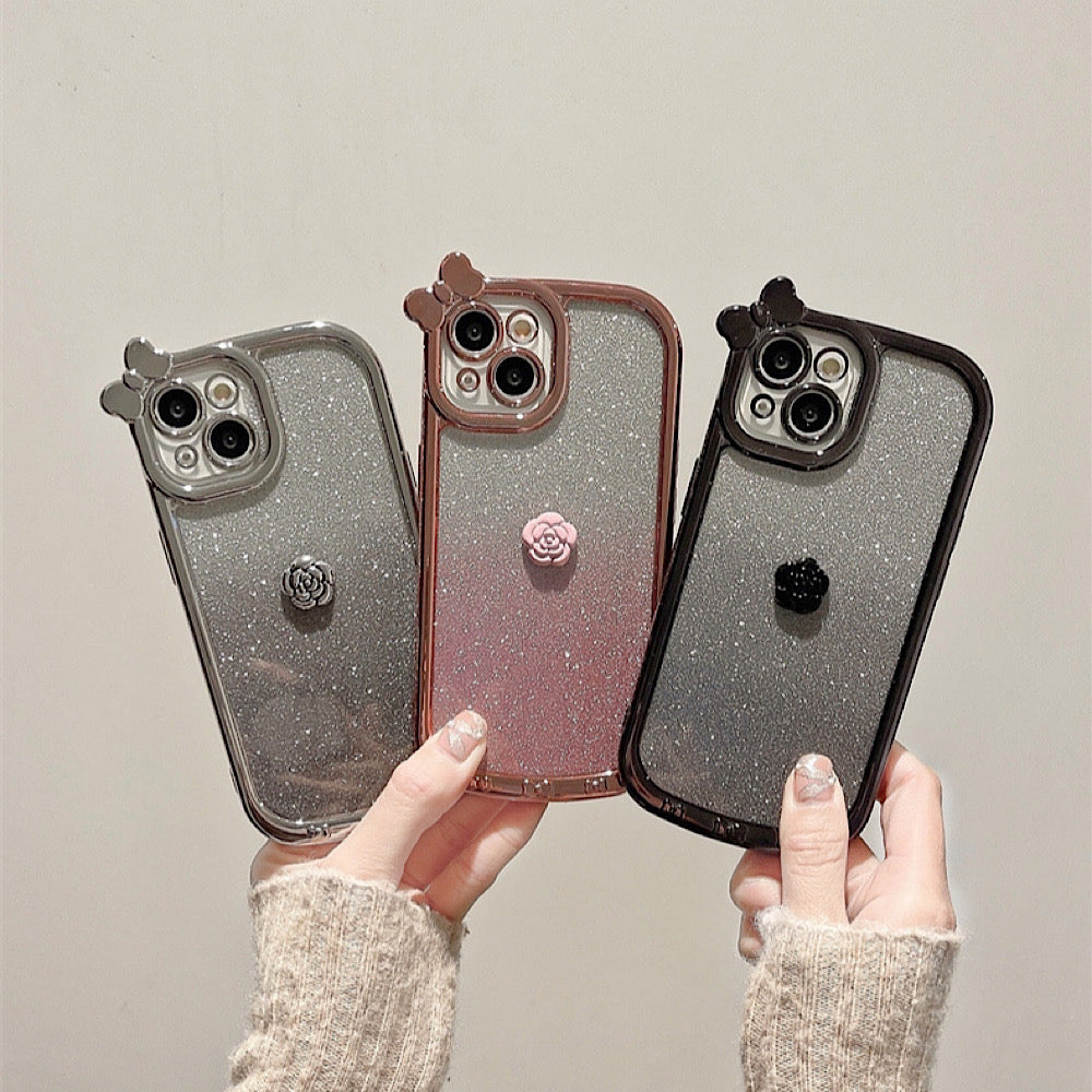 iPhoneケース キラキラ リボン かわいい スマホケース 