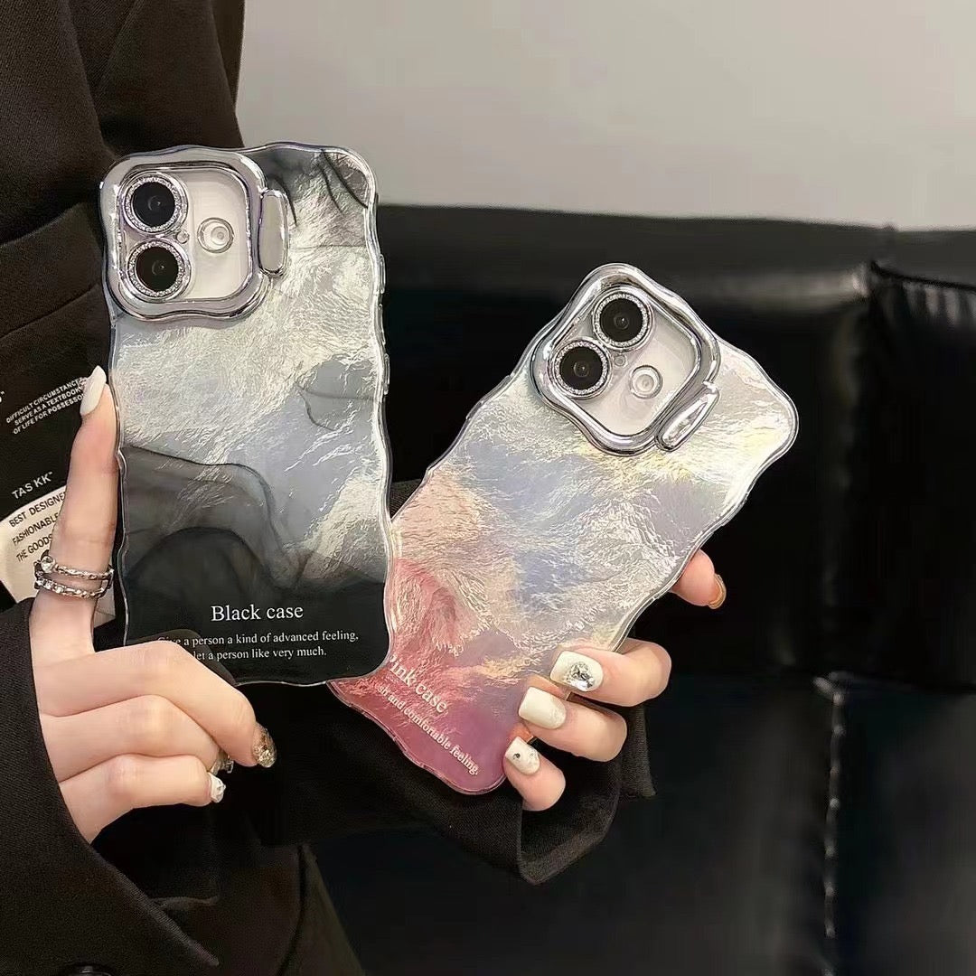 iPhoneケース おしゃれ 大理石風 ダブルカラー スタンド付き スマホケース