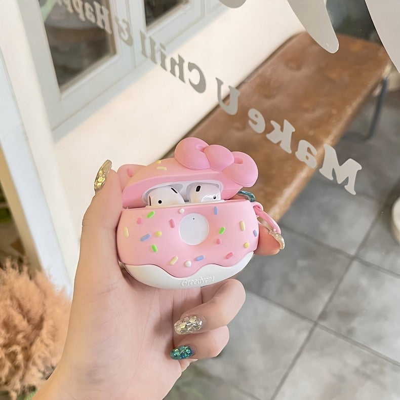 AirPodsケース かわいい ピンク ドーナツ リボン AirPods Proケース