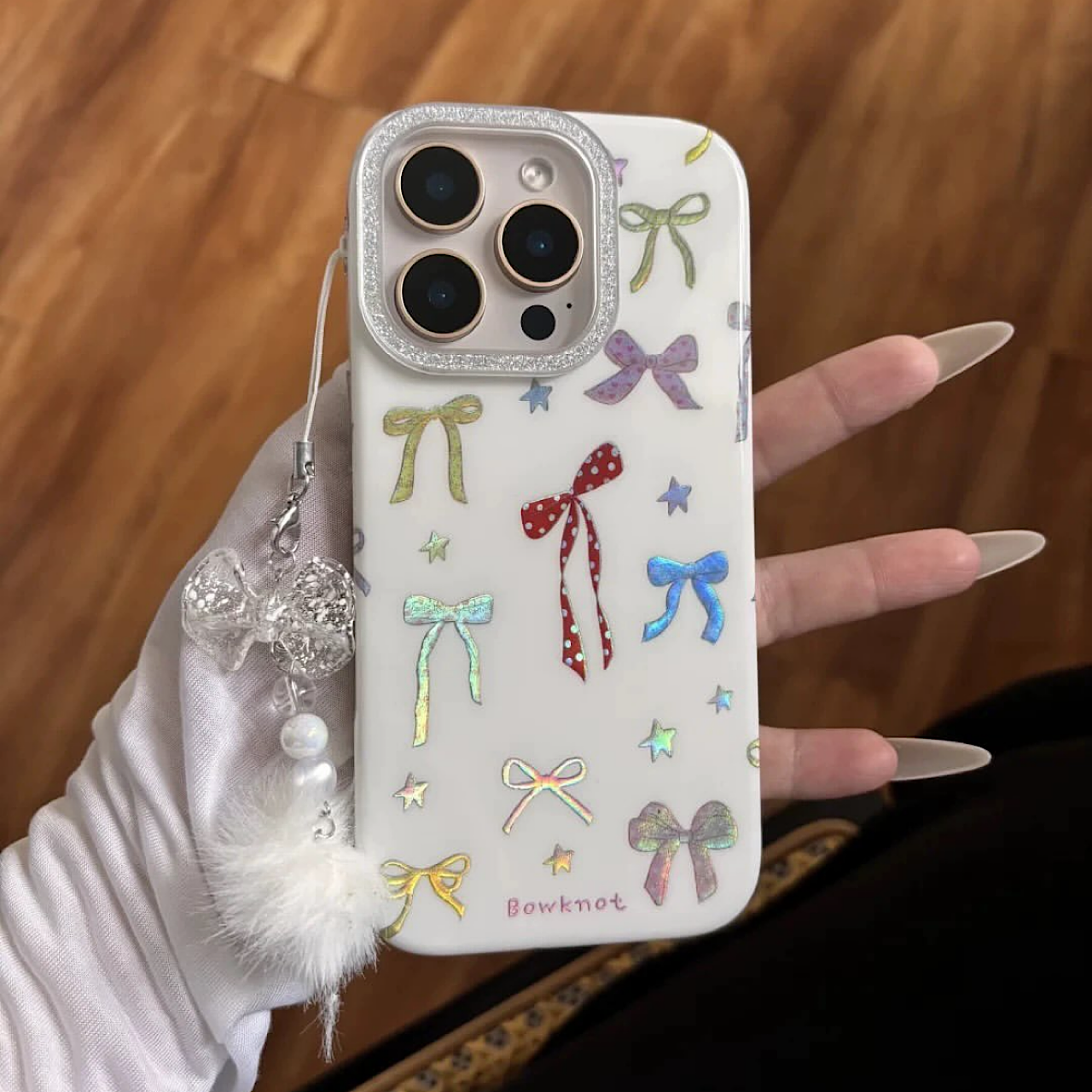 iPhoneケース パステル カラフル リボン 星のきらめき スマホケース