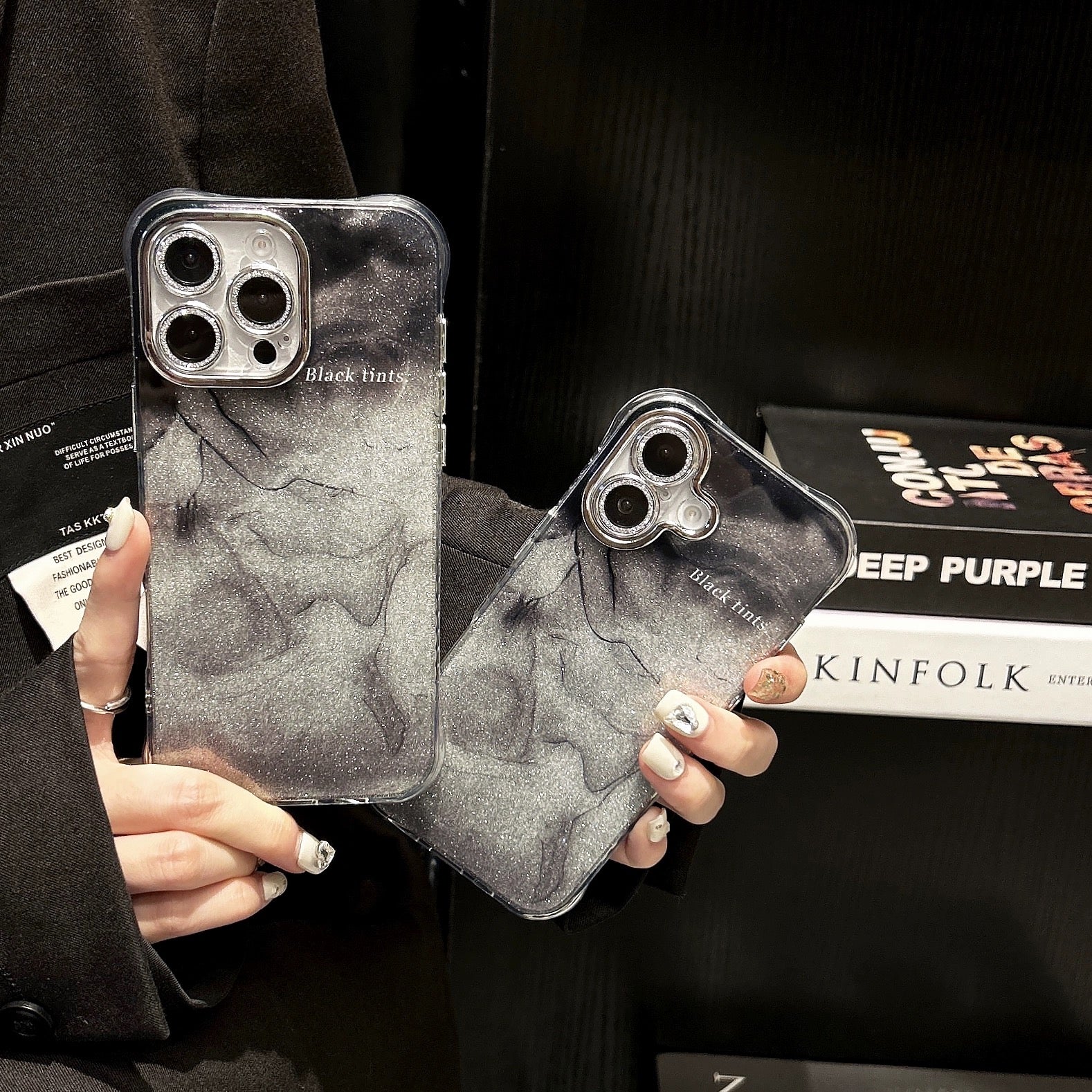 iPhoneケース おしゃれ キラキラ ブラック スマホケース