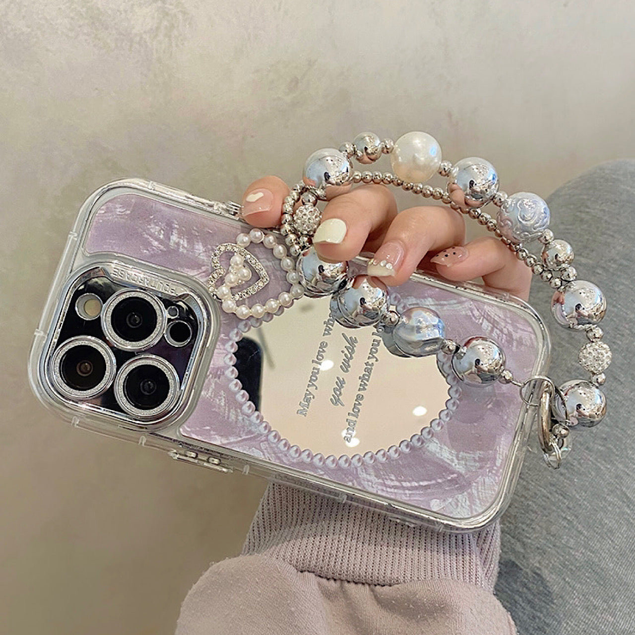 iPhoneケース おしゃれ 立体 ハート ミラー スマホケース