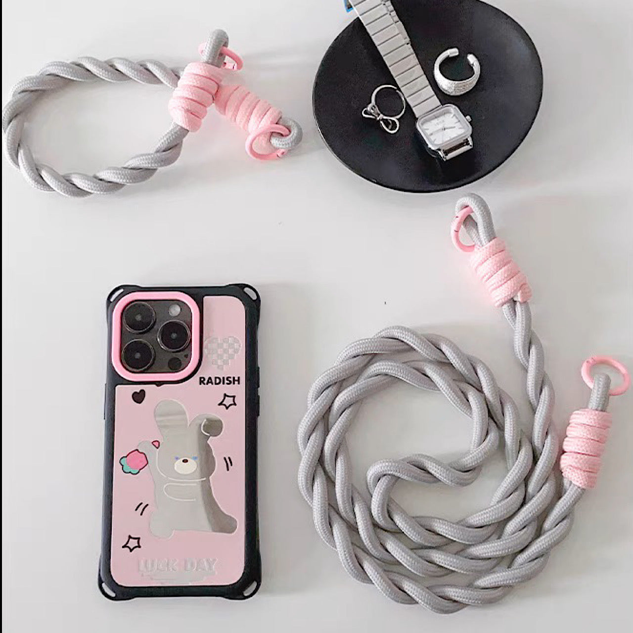 iPhoneケース かわいい うさぎ にんじん 頑丈 ショルダー ストラップ スマホケース