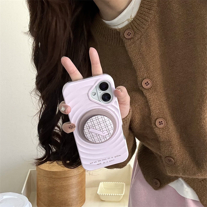 iPhoneケース おしゃれ 持ち手付き 単色 スマホケース