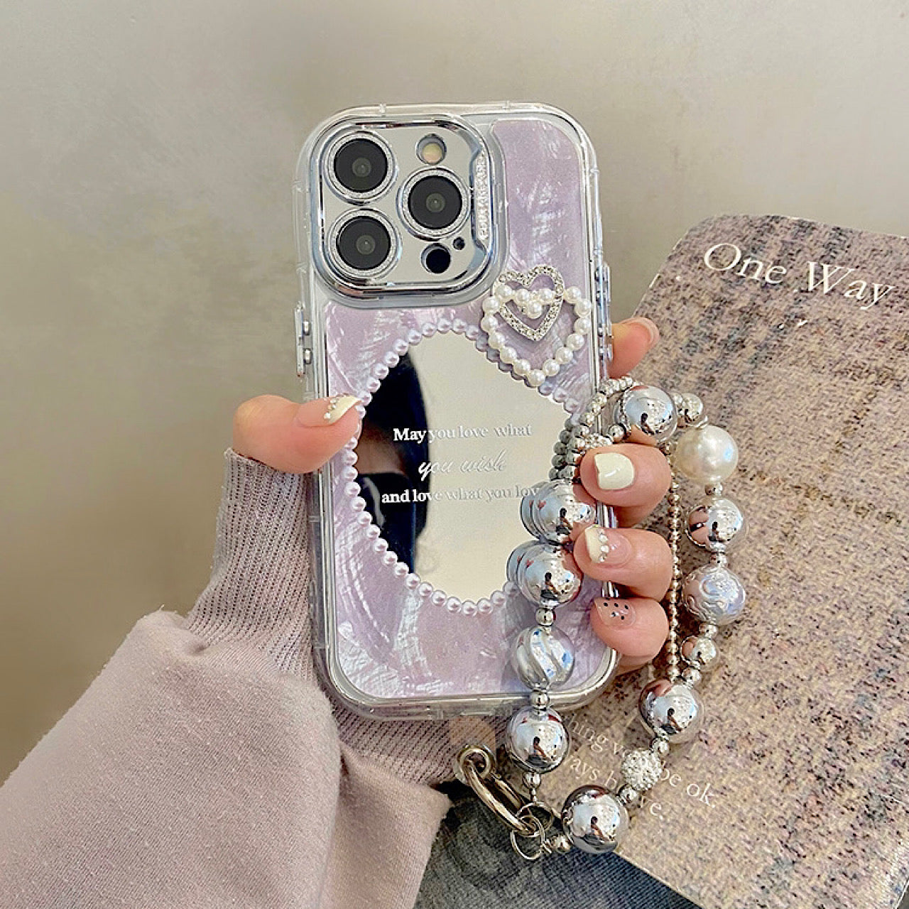 iPhoneケース おしゃれ 立体 ハート ミラー スマホケース