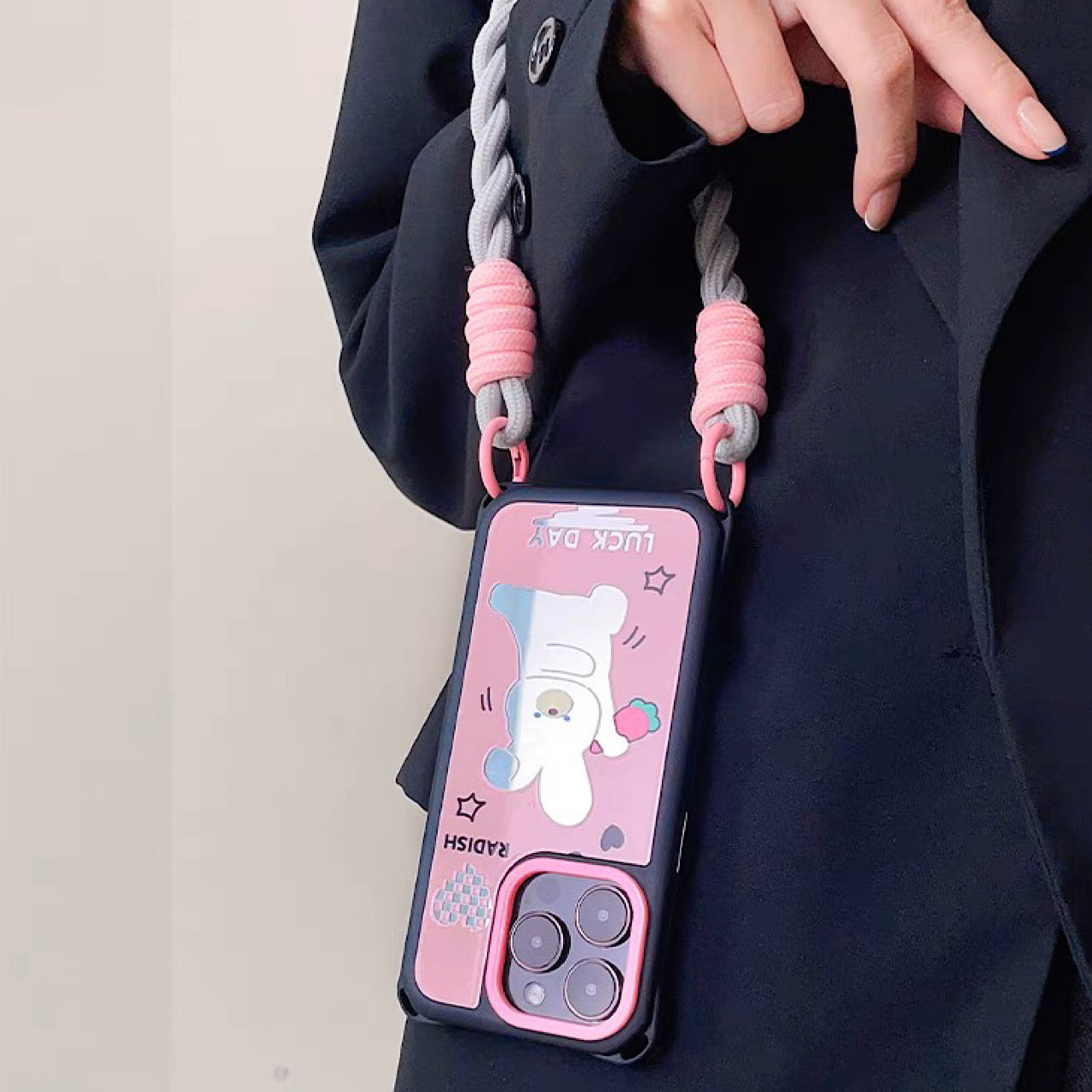 iPhoneケース かわいい うさぎ にんじん 頑丈 ショルダー ストラップ スマホケース