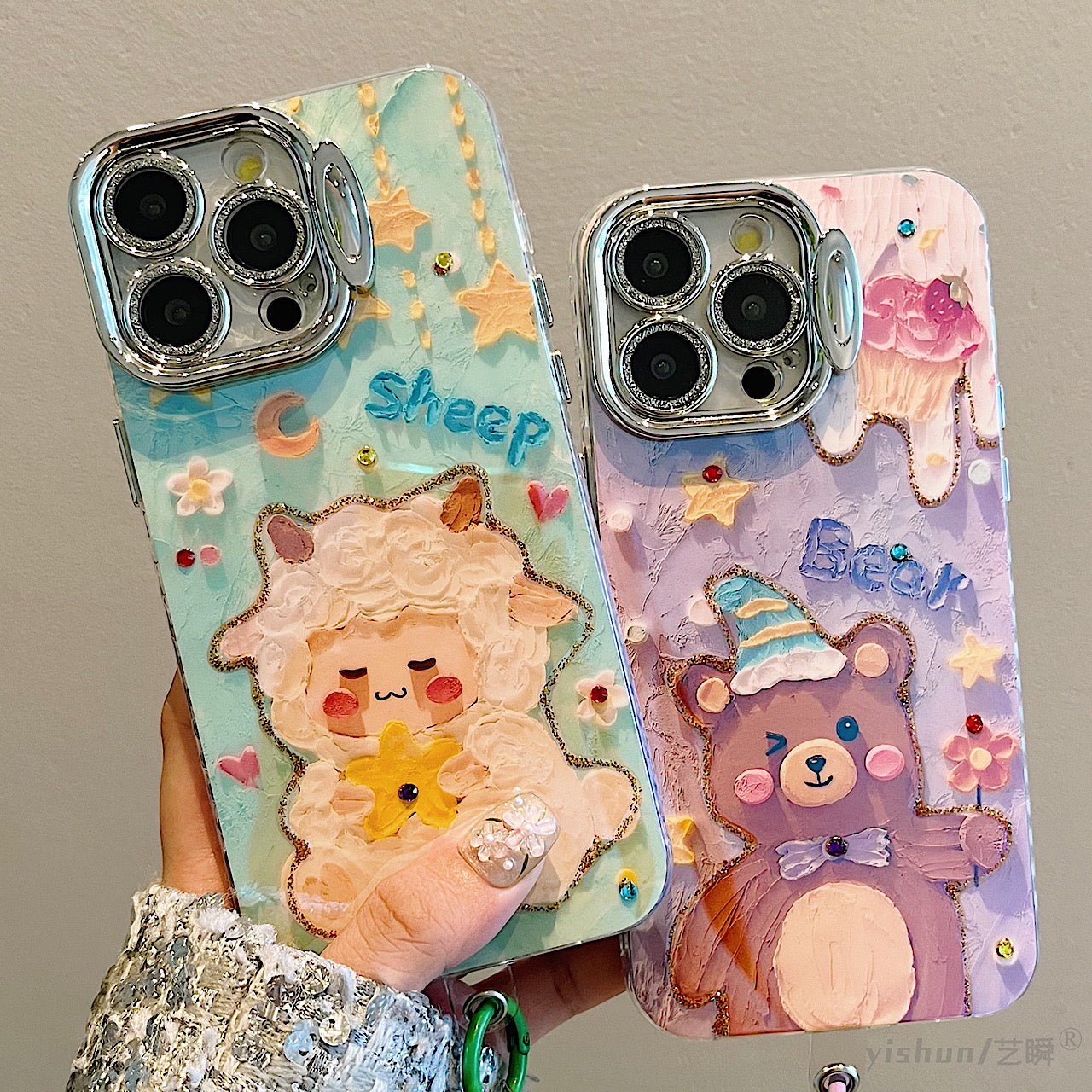 iPhoneケース かわいい アニマル スタンド付き スマホケース