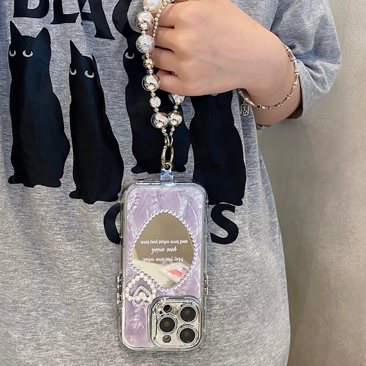 iPhoneケース おしゃれ 立体 ハート ミラー スマホケース