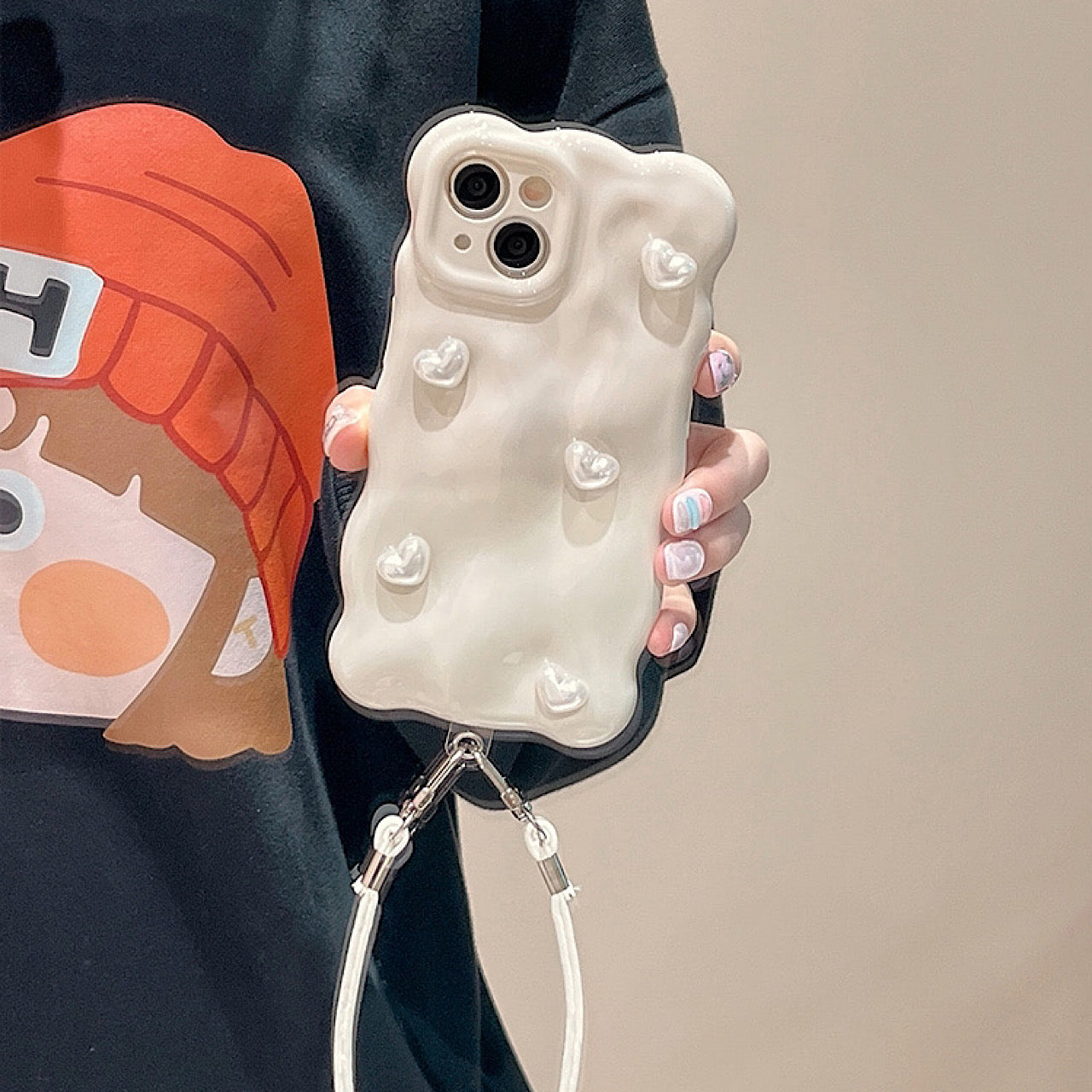 iPhoneケース 立体 ハート おしゃれ 凹凸 スマホケース