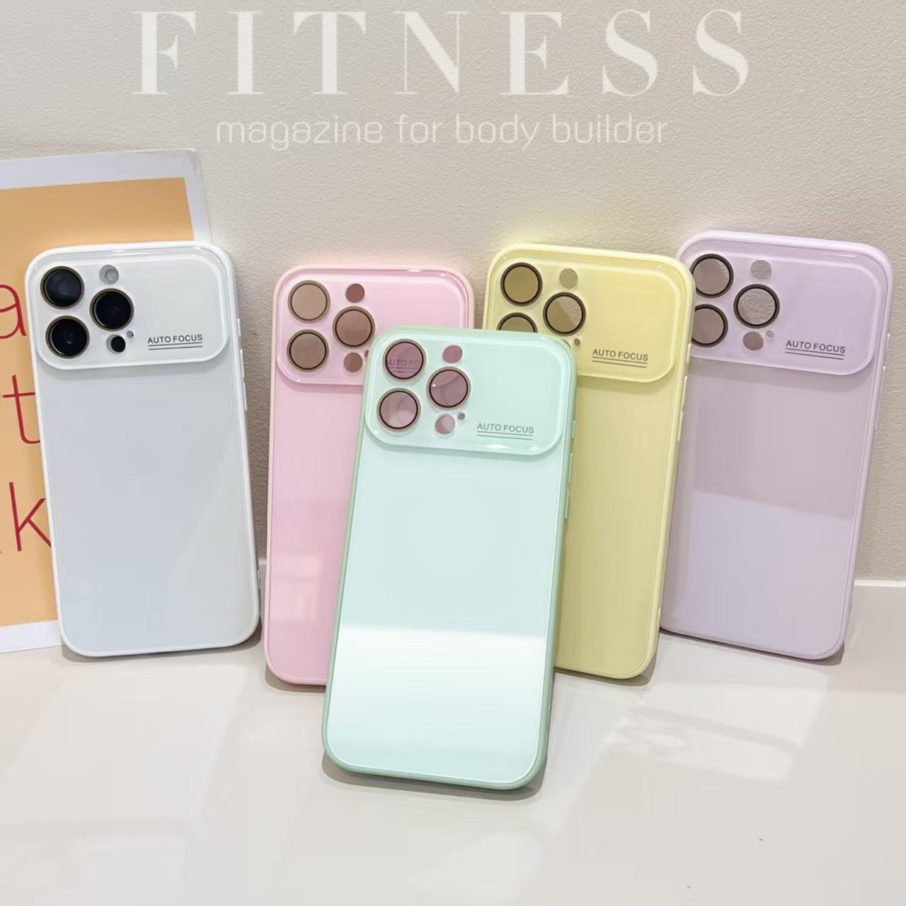 iPhoneケース パステルカラー  カメラ保護付き スマホケース