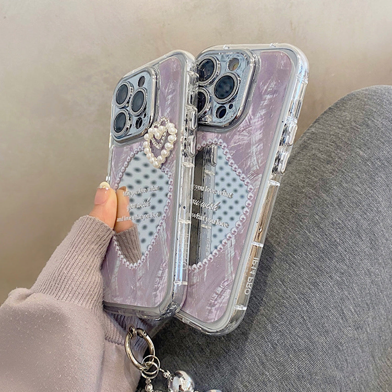 iPhoneケース おしゃれ 立体 ハート ミラー スマホケース