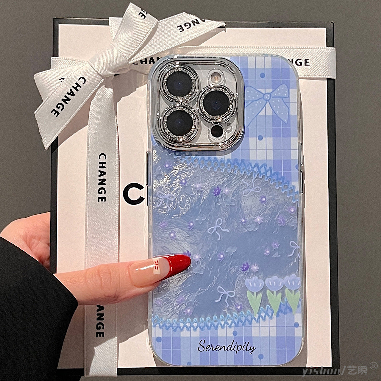 iPhoneケース おしゃれ フラワー キラキラ カメラ保護付き スマホケース