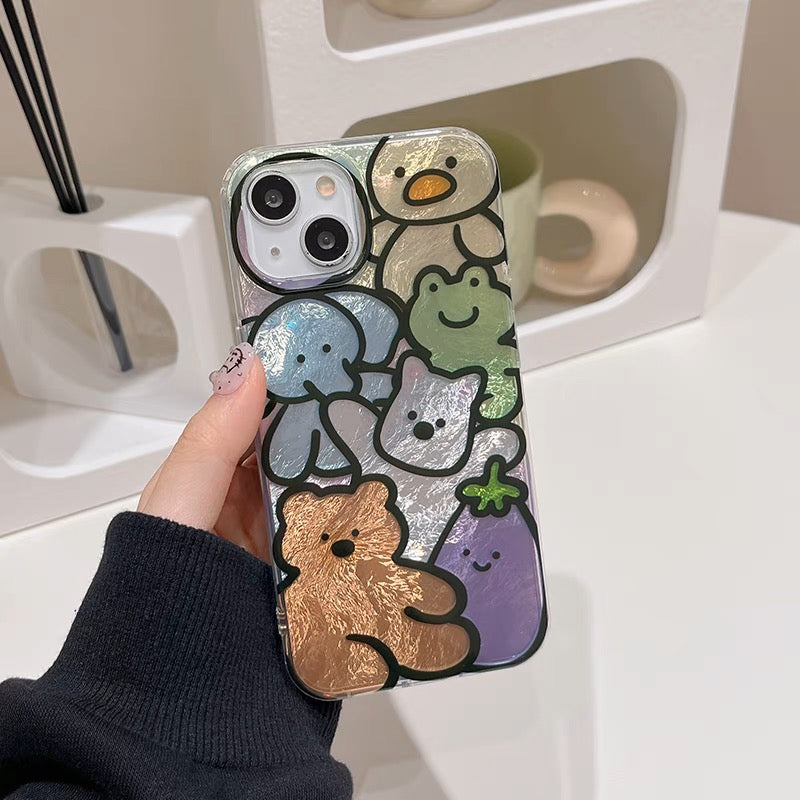 iPhoneケース かわいい カラフル 動物 スマホケース