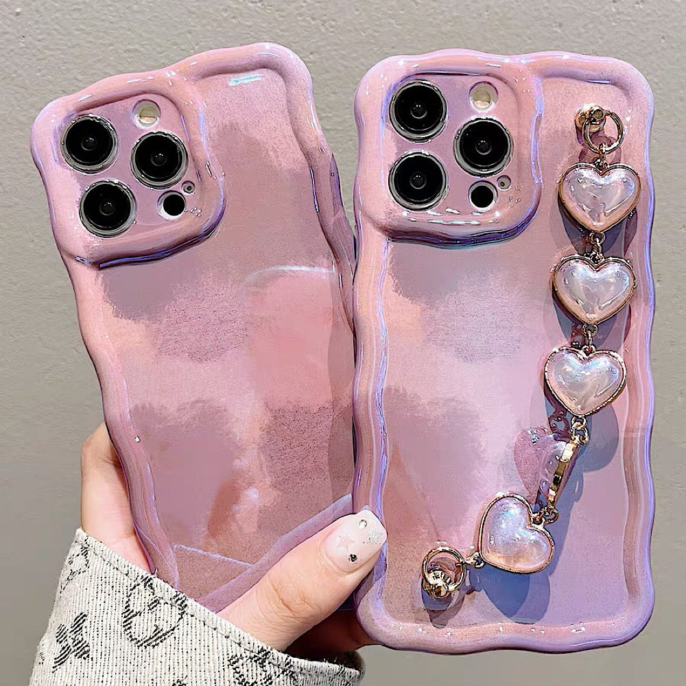iPhoneケース ハート おしゃれ 単色 スマホケース
