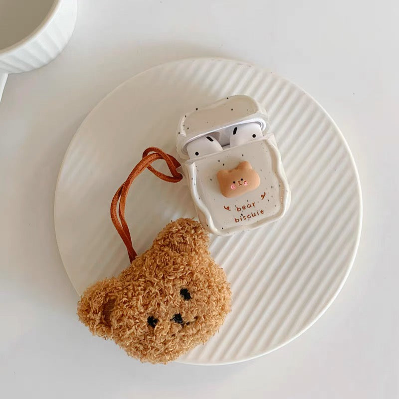 AirPodsケース かわいい 立体 熊 ストラップ付き AirPods Proケース
