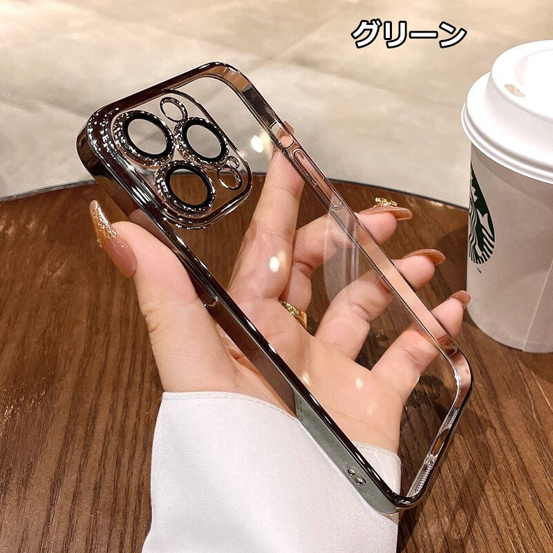 iPhoneケース　チタニウム 黄ばまないカメラ保護 軽量　透明　クリア　スマホケース