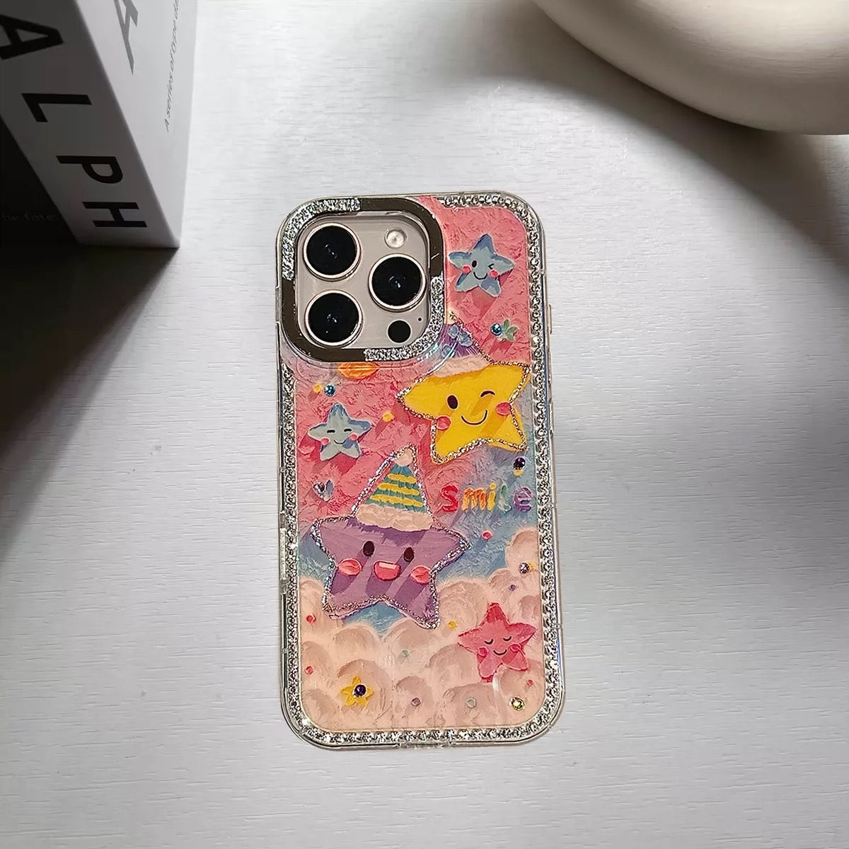 iPhoneケース スマイルスター 雲 ゆめかわ キラキラ スマホケース
