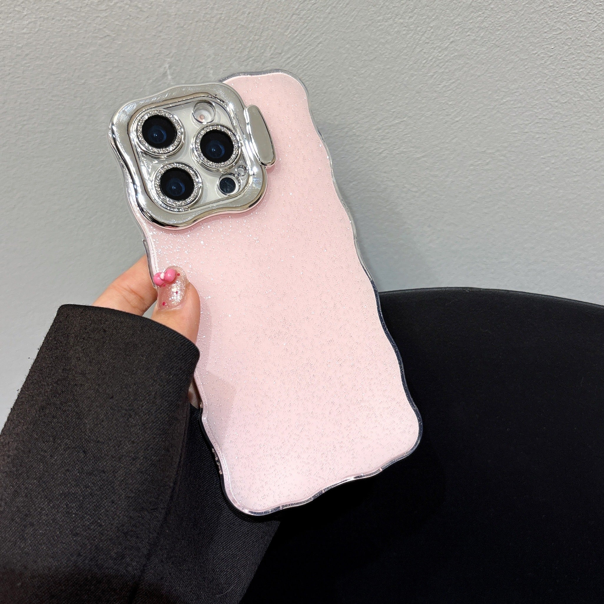 iPhoneケース 光沢ブルー スマホ スタンド付き スマホケース