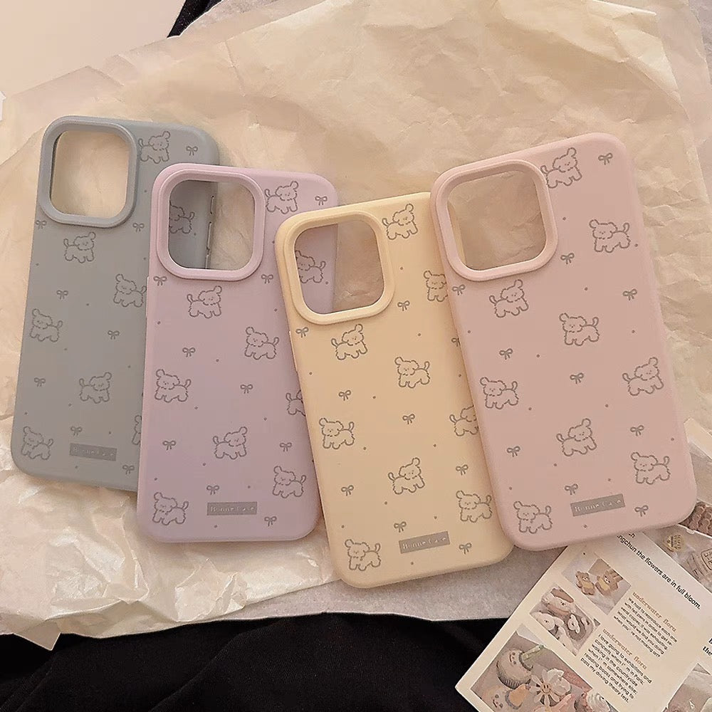 iPhoneケース かわいい 子犬 単色 シンプル スマホケース