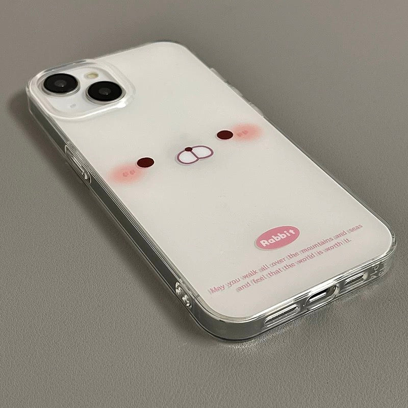 iPhoneケース かわいい ホワイト うさぎ スマホケース