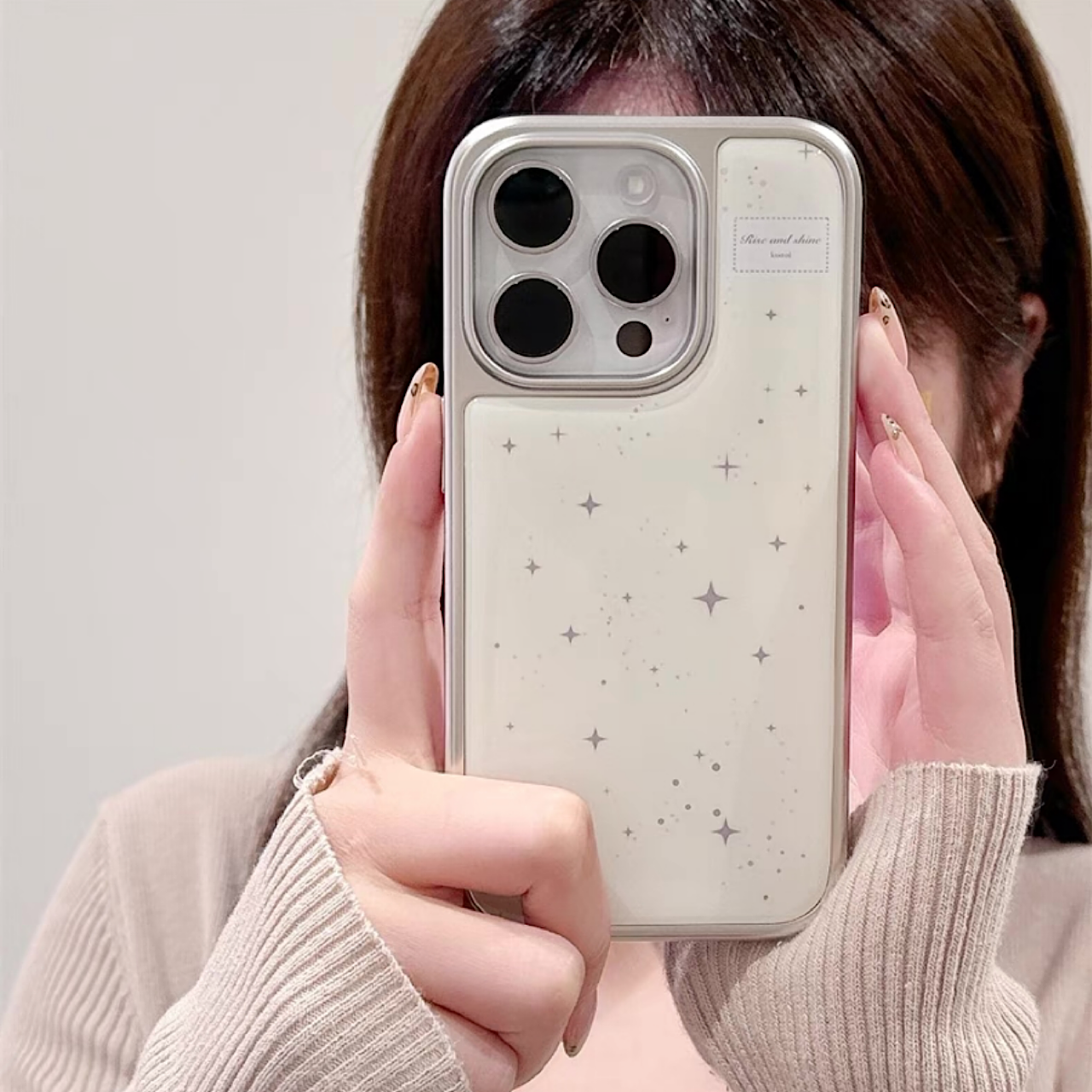 iPhoneケース おしゃれ スター ホワイト スマホケース
