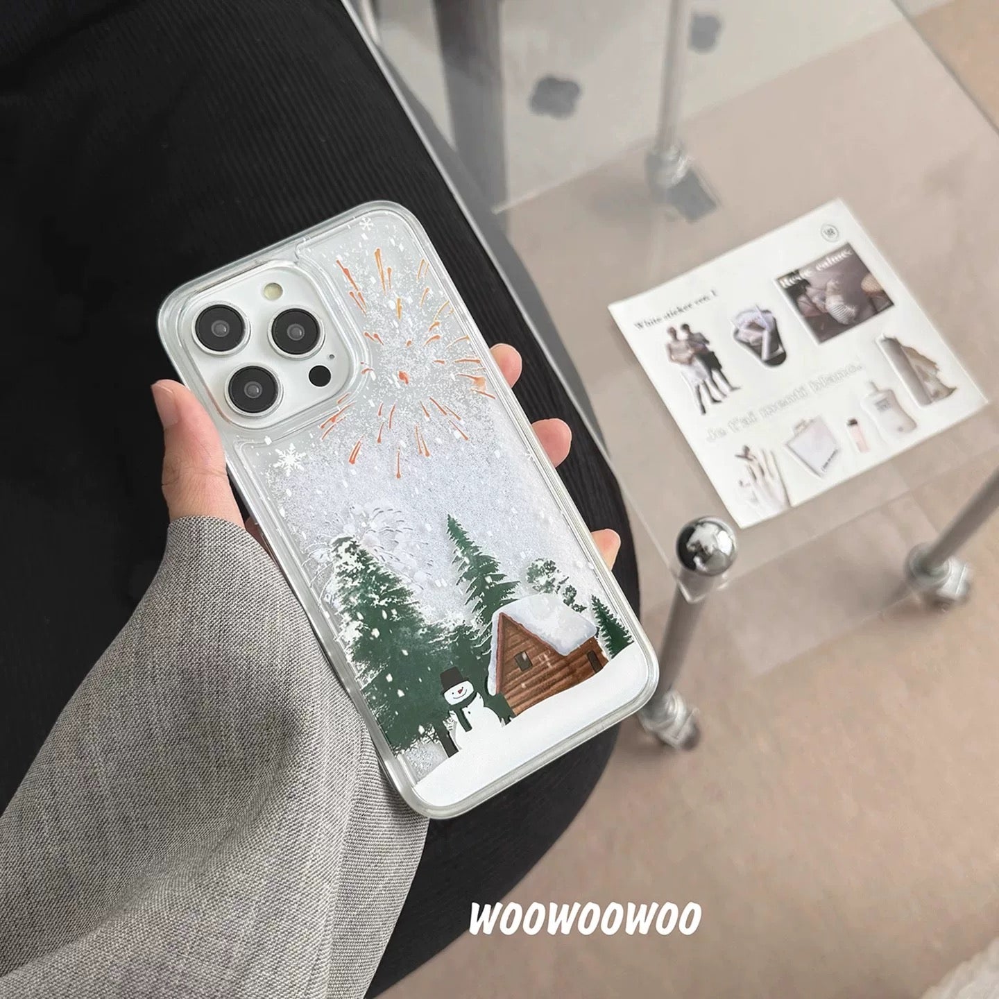 iPhoneケース おしゃれ 木 冬の雪 スマホケース