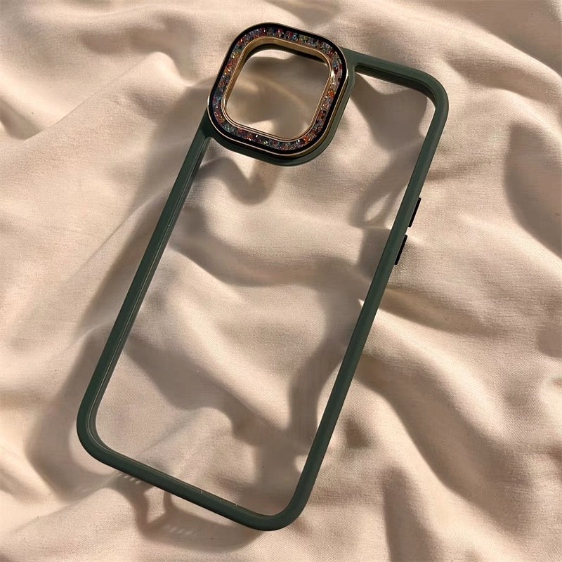 iPhoneケース キラキラ カメラ保護 シンプル 透明 クリア スマホケース