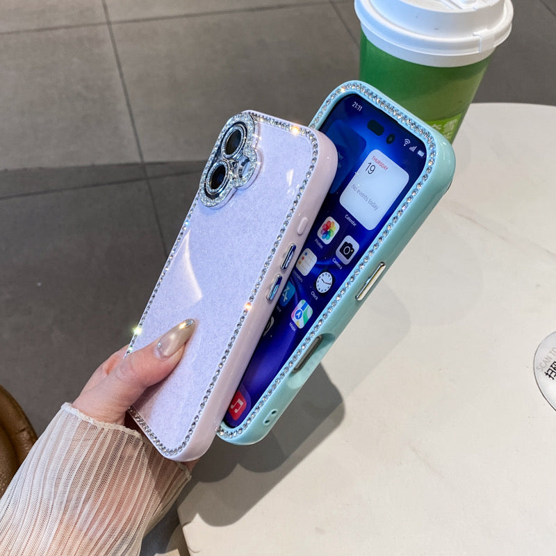 iPhoneケース おしゃれ キラキラ ダイヤモンド 単色 スマホケース