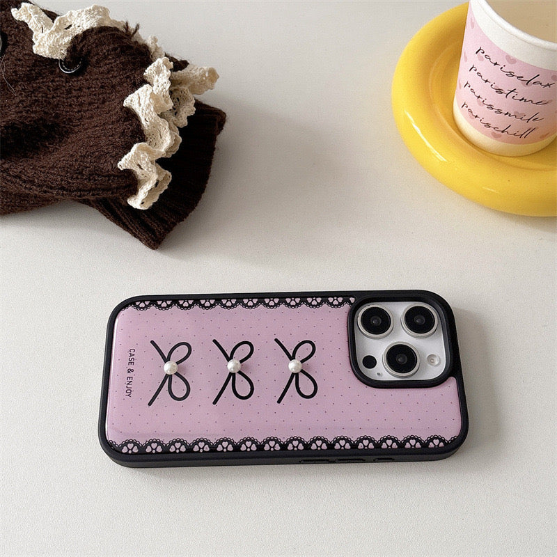 iPhoneケース おしゃれ 立体 リボン ピンク スマホケース