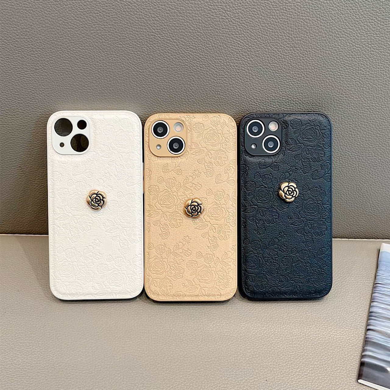 iPhoneケース かわいい 立体 フラワー 単色 スマホケース