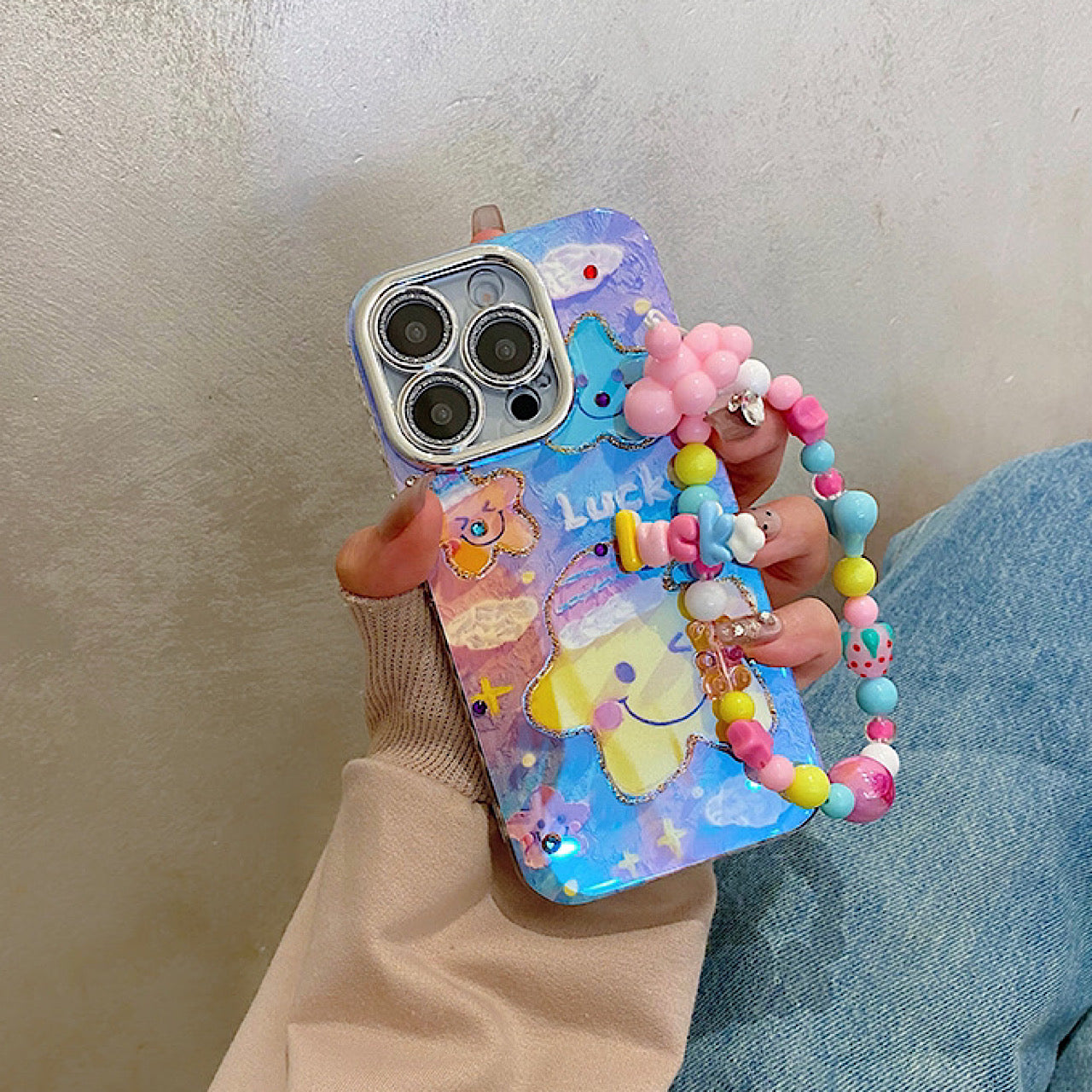 iPhoneケース かわいい カラフル スター スマホケース