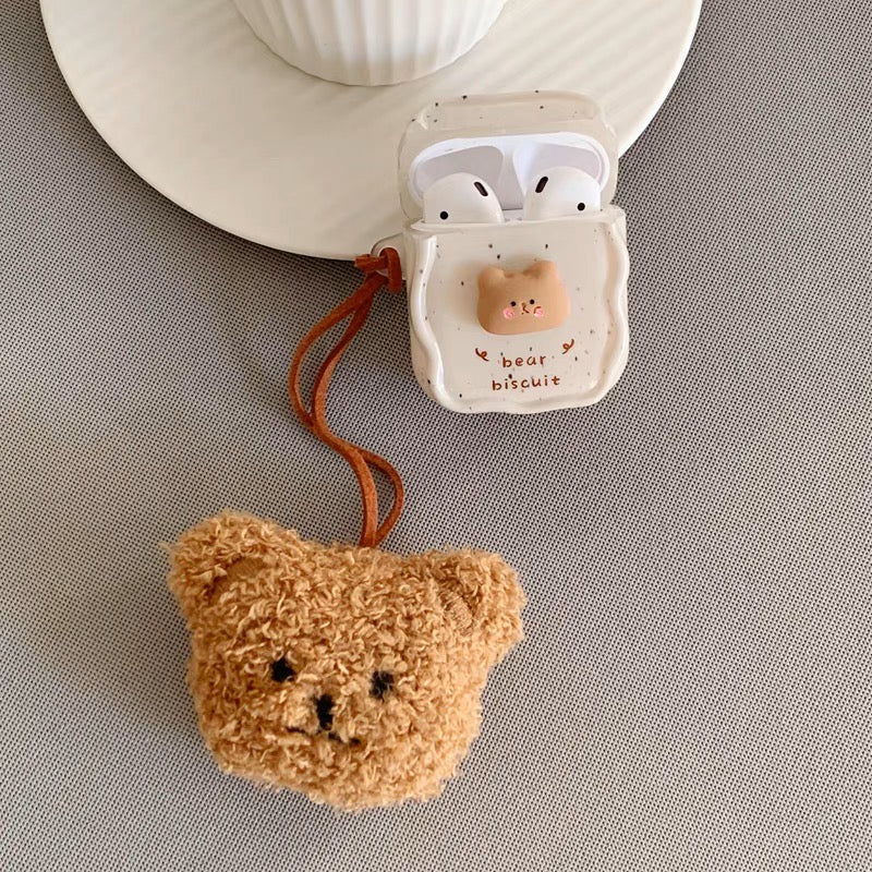 AirPodsケース かわいい 立体 熊 ストラップ付き AirPods Proケース