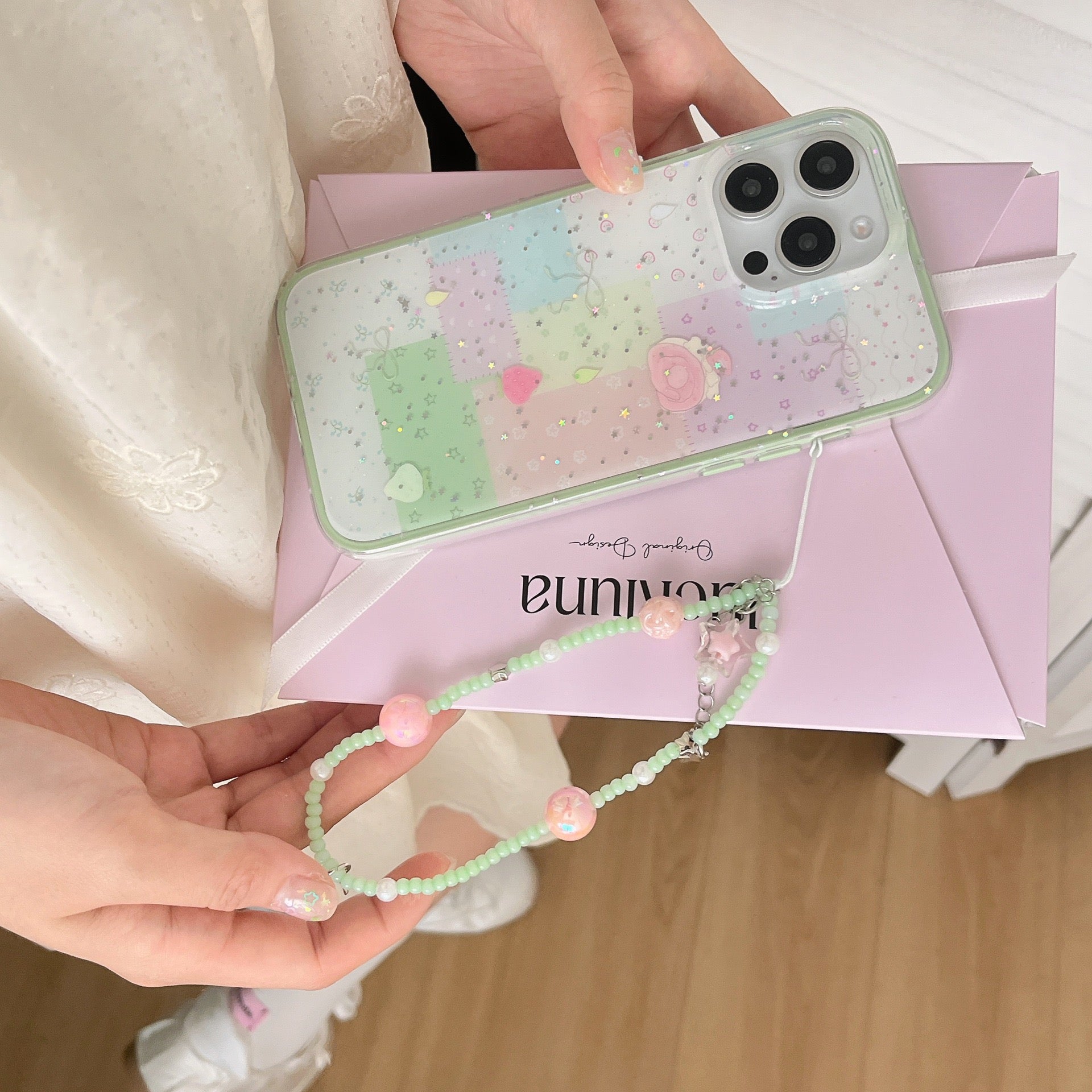 iPhoneケース かわいい カラフル リボン スマホケース
