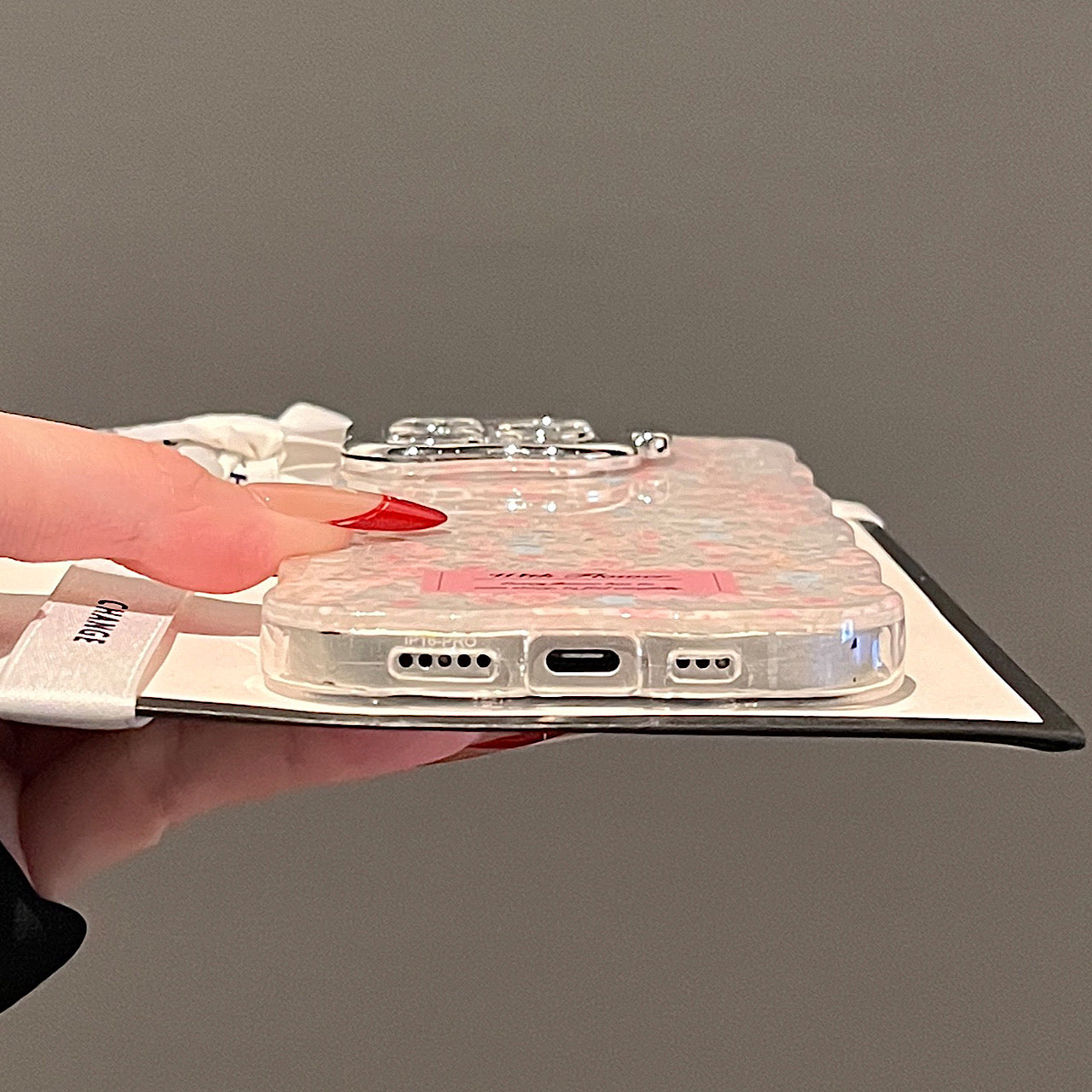 iPhoneケース おしゃれ ピンク フラワー スタンド付き スマホケース