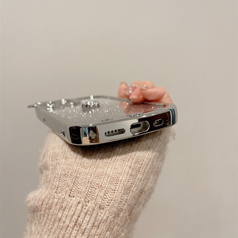 iPhoneケース キラキラ リボン かわいい スマホケース