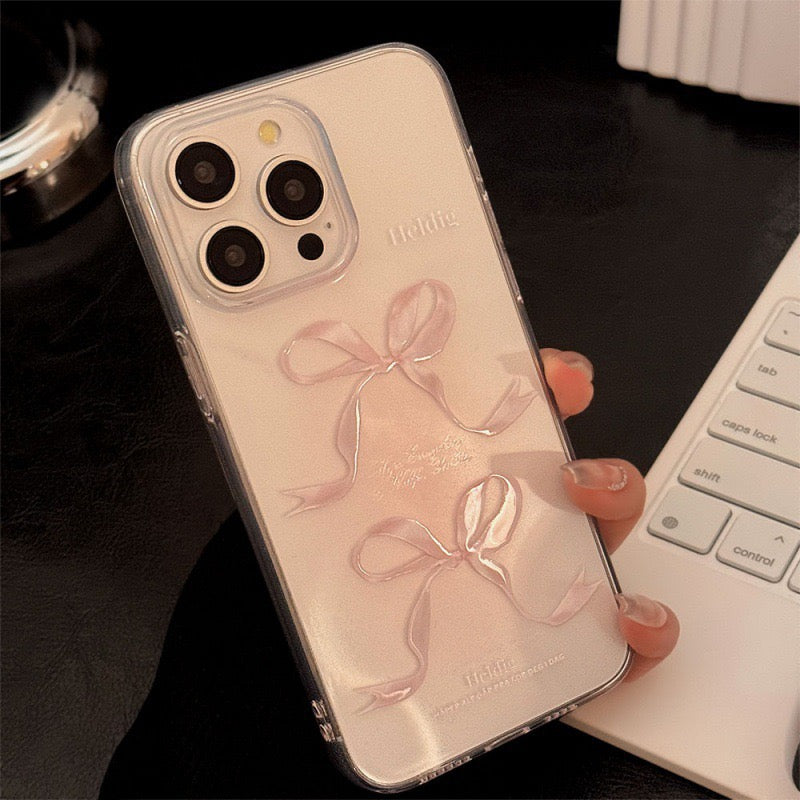 iPhoneケース 高見え クリア リボンモチーフ 上品 清楚 フェミニン スマホケース