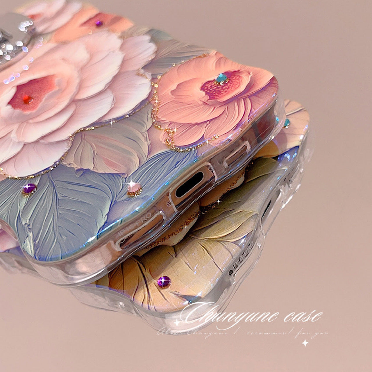 iPhoneケース おしゃれ お花柄 スタンド付き スマホケース
